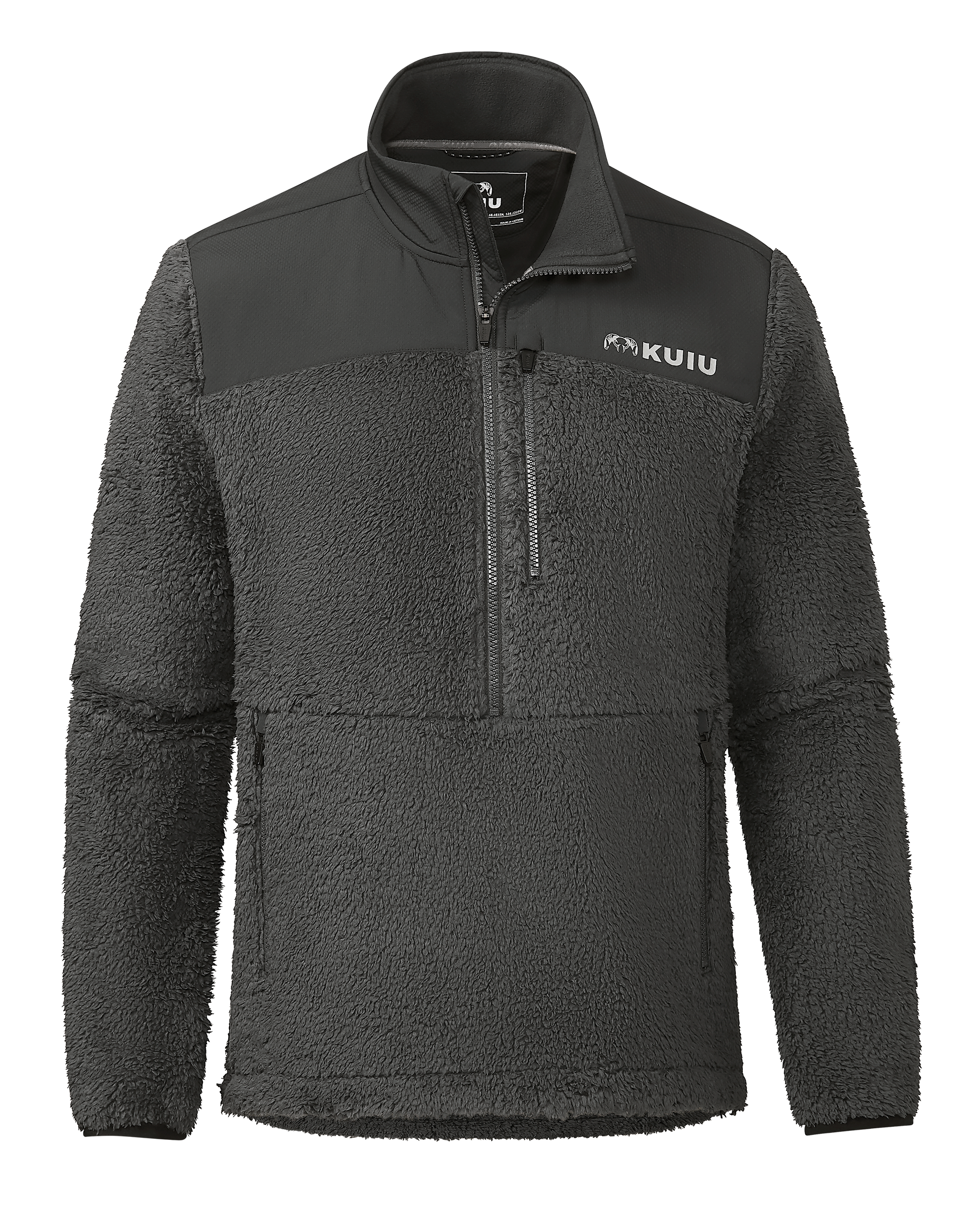 Sherpa Fleece Zip Pullover | Asphalt