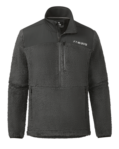 Sherpa Fleece Zip Pullover | Asphalt