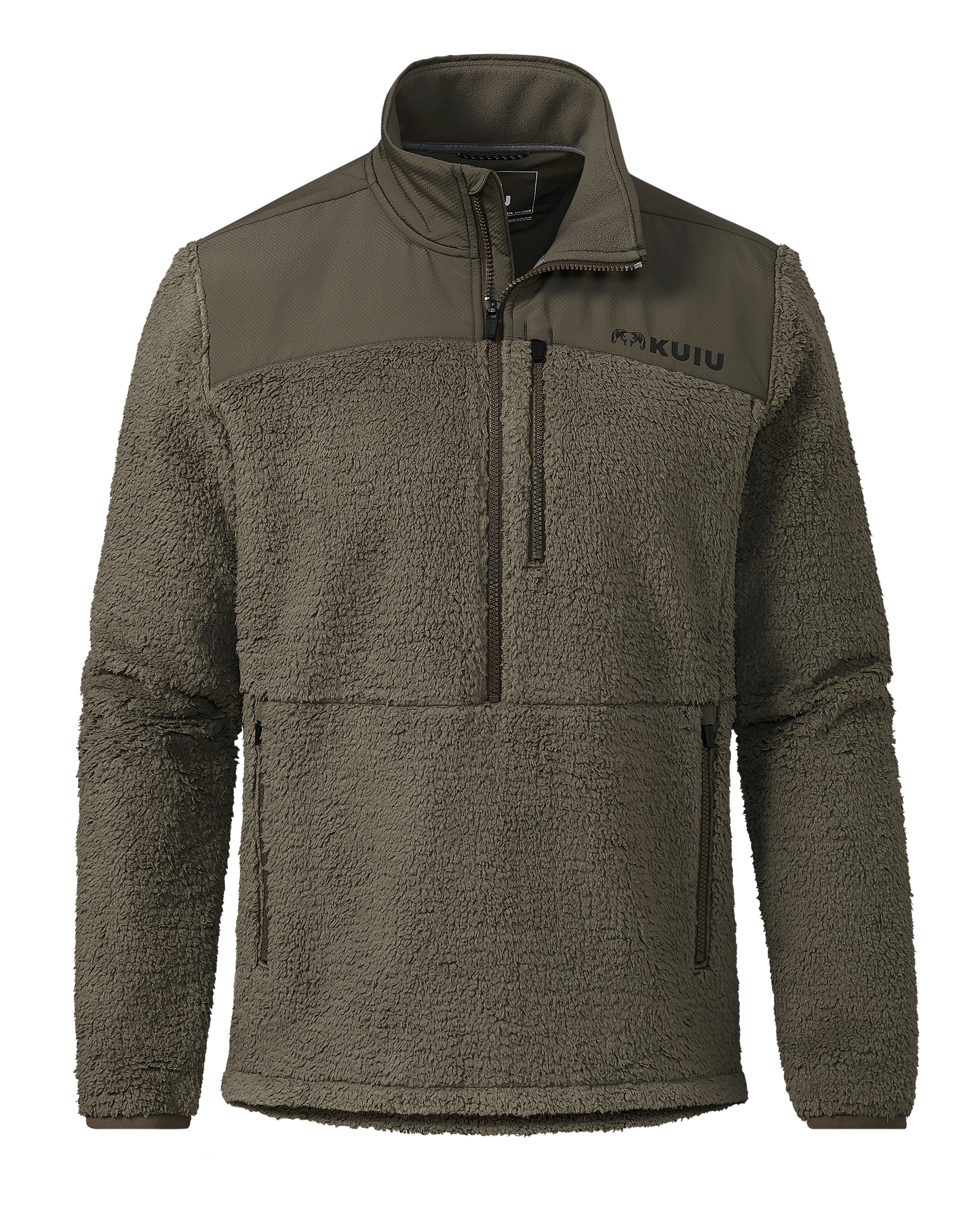 Sherpa Fleece Zip Pullover | Ash