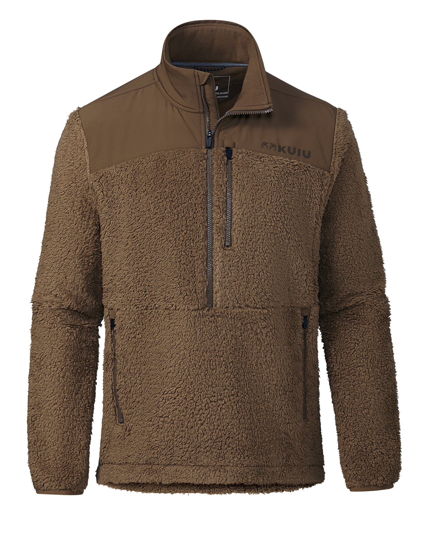 Sherpa Fleece Zip Pullover | Grizzly