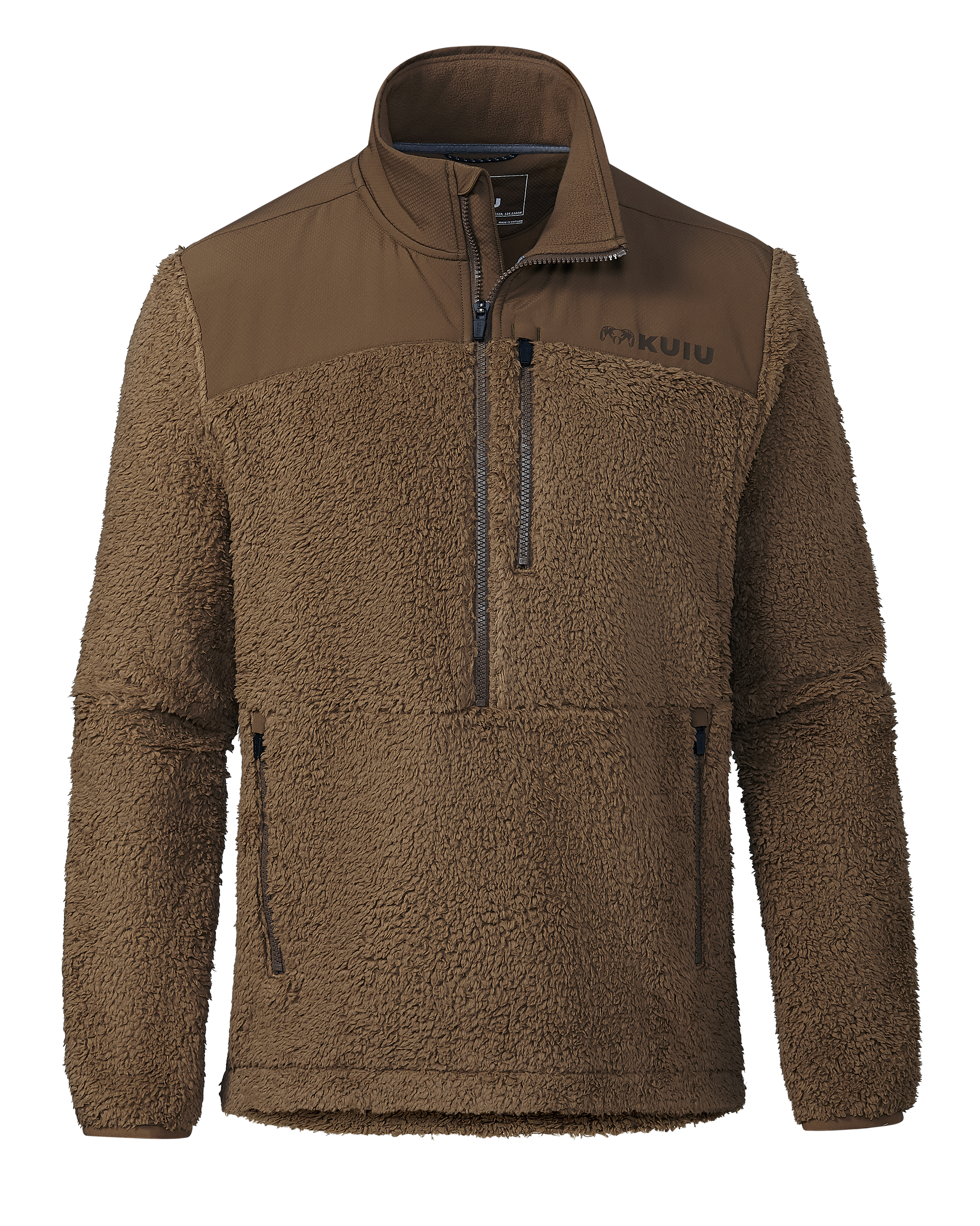 Sherpa Fleece Zip Pullover | Grizzly