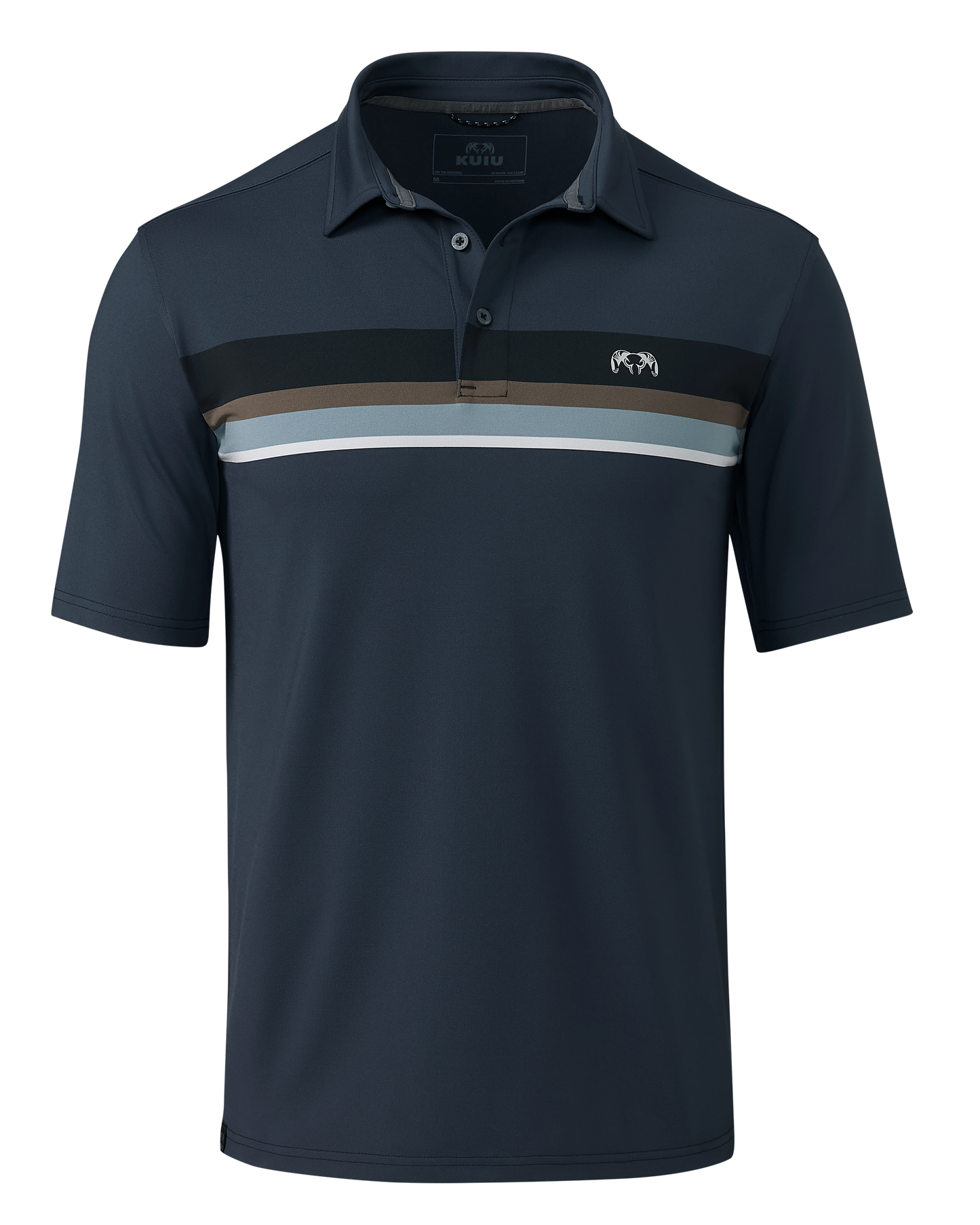 KUIU Performance Polo Stripe | Steel Blue Chest Stripe