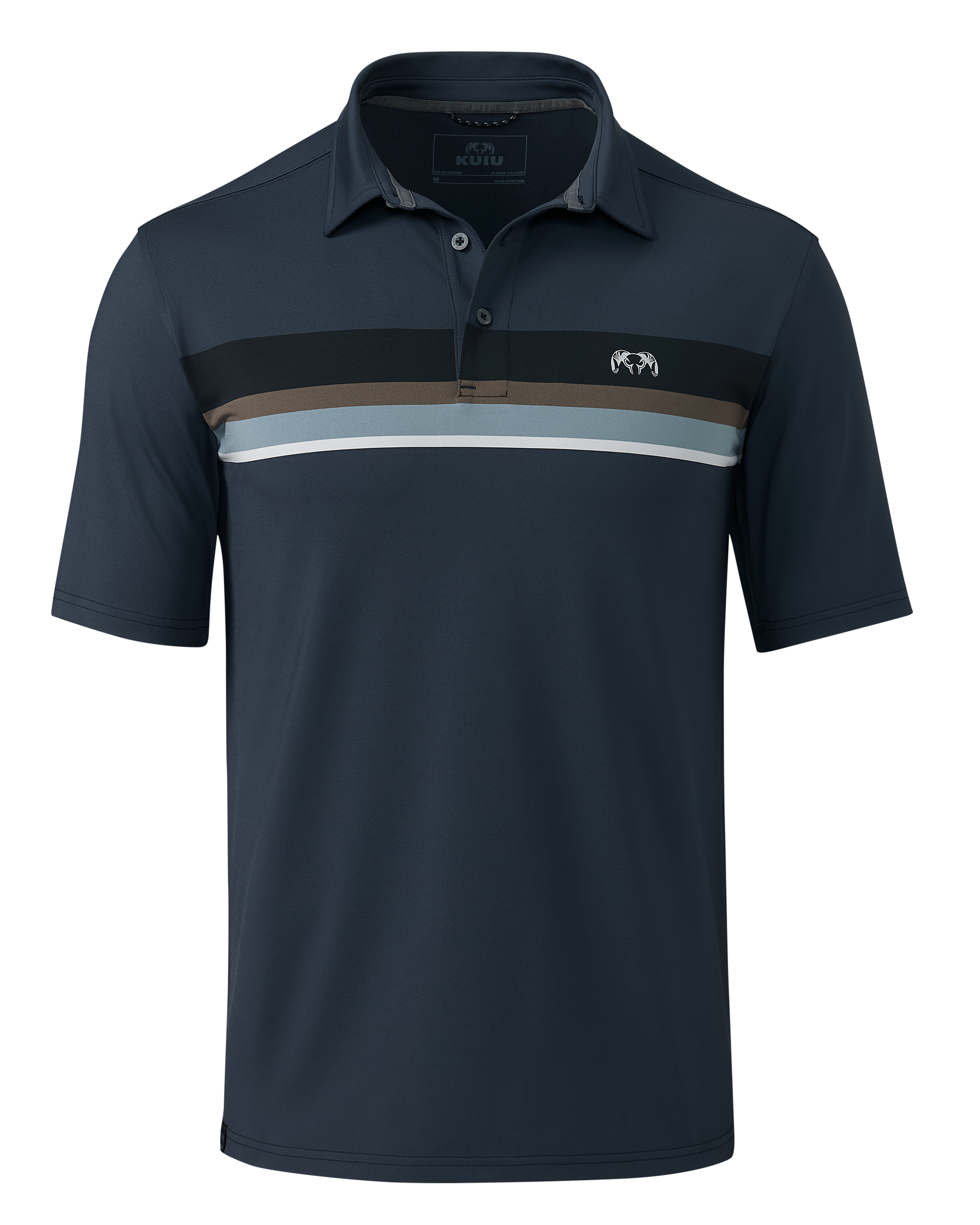 KUIU Performance Polo Stripe | Steel Blue Chest Stripe
