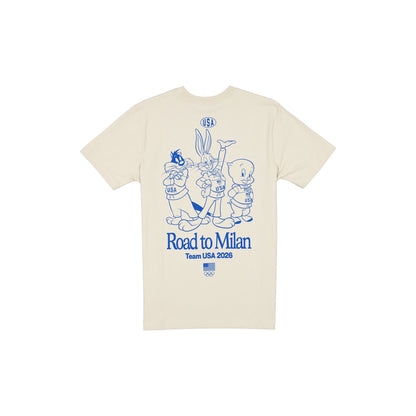 Team USA Winter Olympics Looney Tunes Chrome White T-Shirt