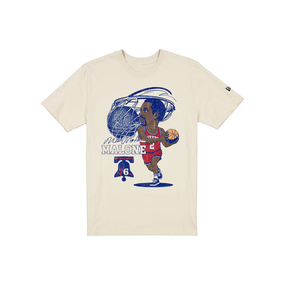 Philadelphia 76ers Hardwood Classics Moses Malone Caricature T-Shirt