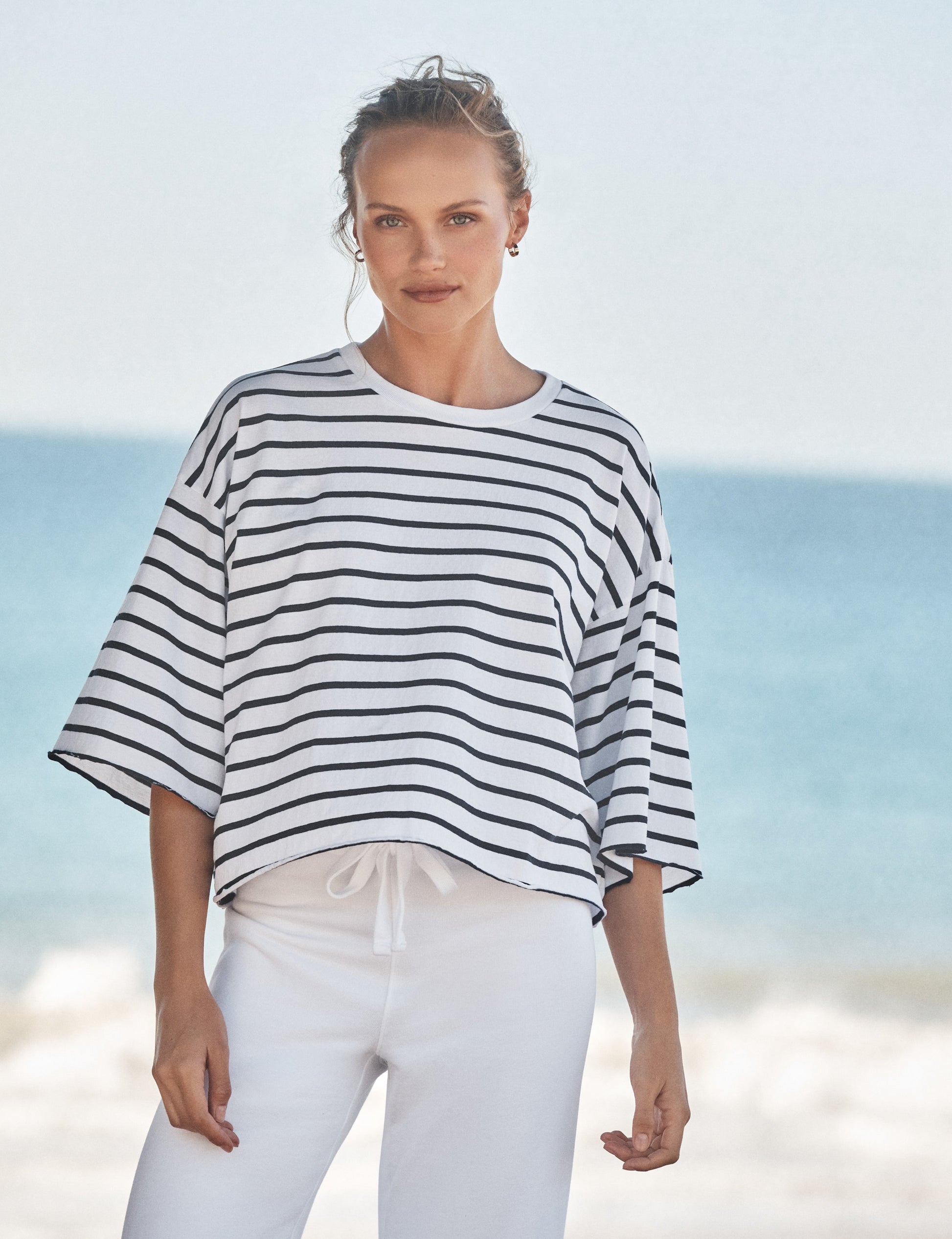 PRESLEY Wide Navy French Stripe, Vintage Jersey