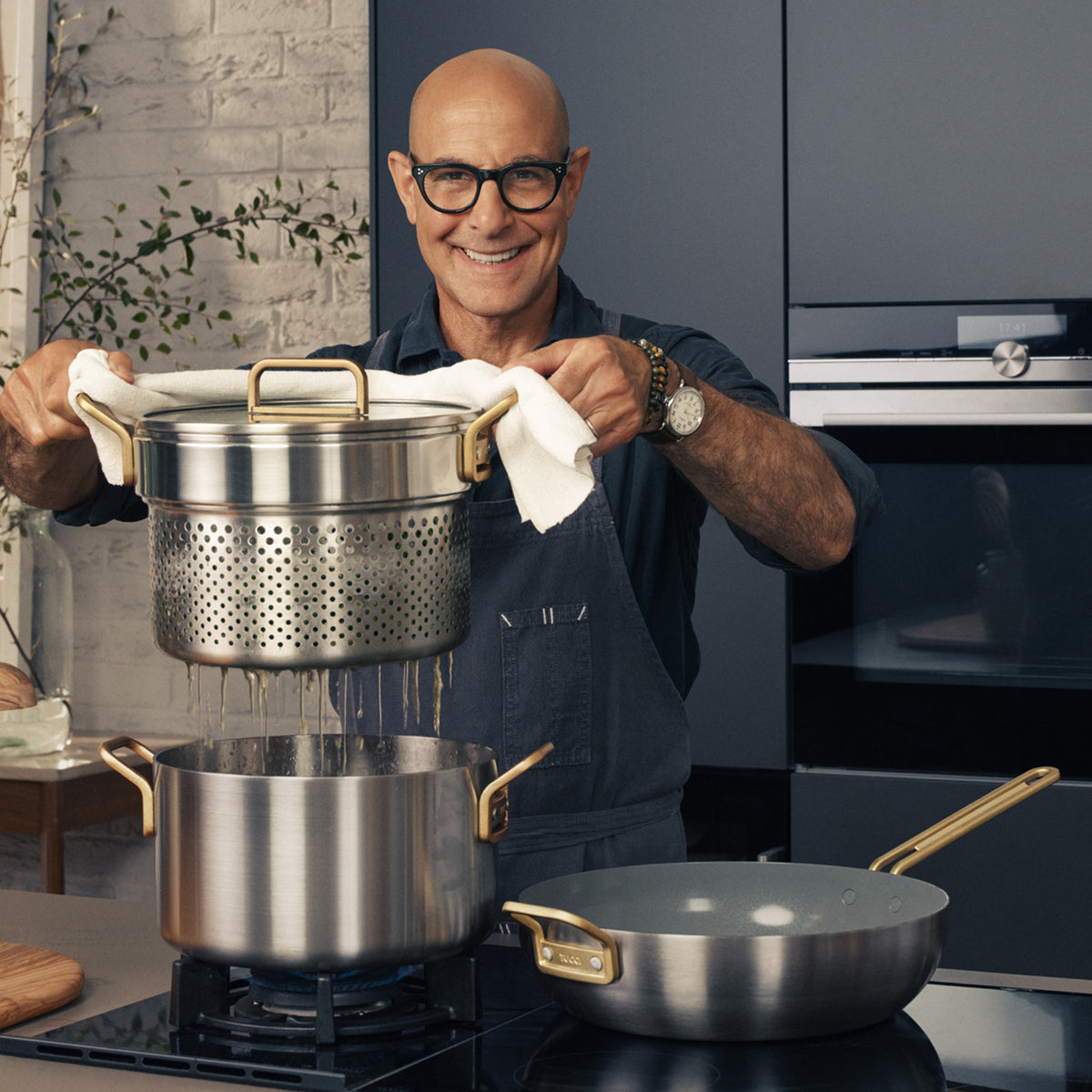 Stanley Tucci™ Mixed Material Stainless Steel 11-Piece Cookware Set