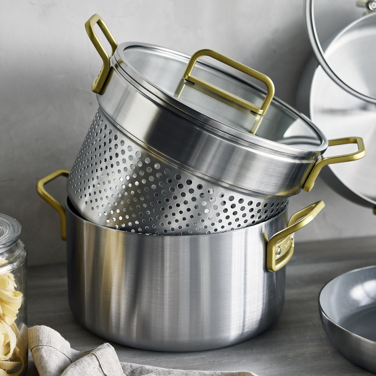Stanley Tucci™ Mixed Material Stainless Steel 11-Piece Cookware Set