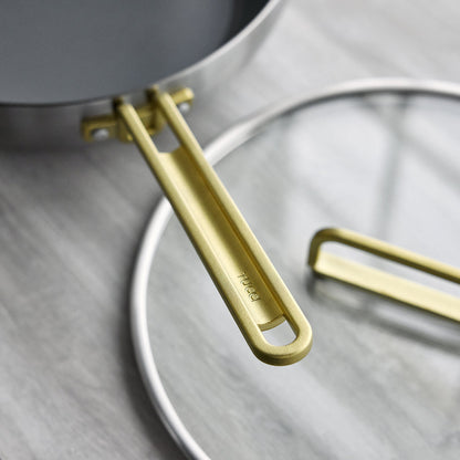 Stanley Tucci™ Stainless Steel Ceramic Nonstick 6.5-Quart Essential Stanley Pan with Lid | Champagne Handle