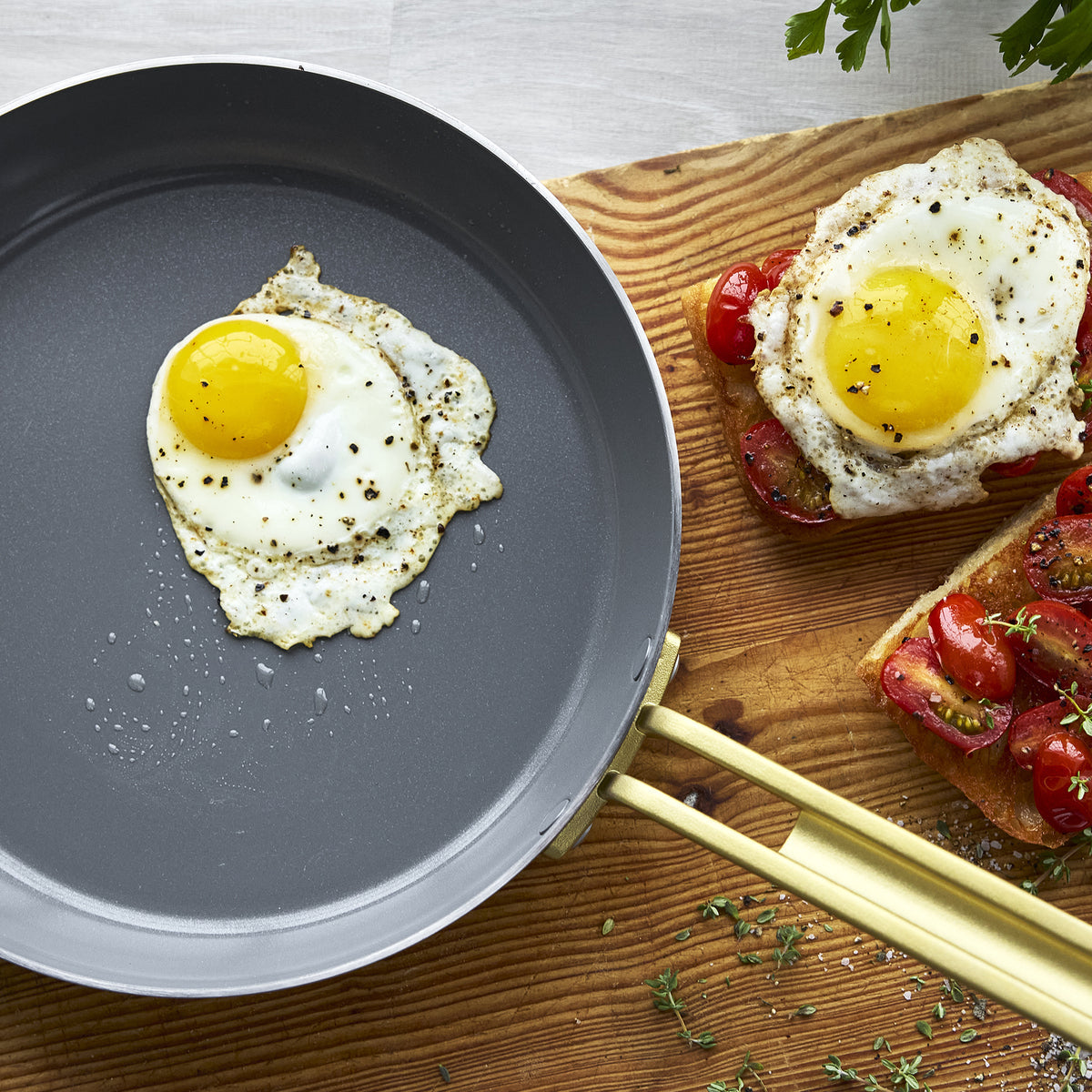 Stanley Tucci™ Stainless Steel Ceramic Nonstick 11-Piece Cookware Set | Champagne Handles