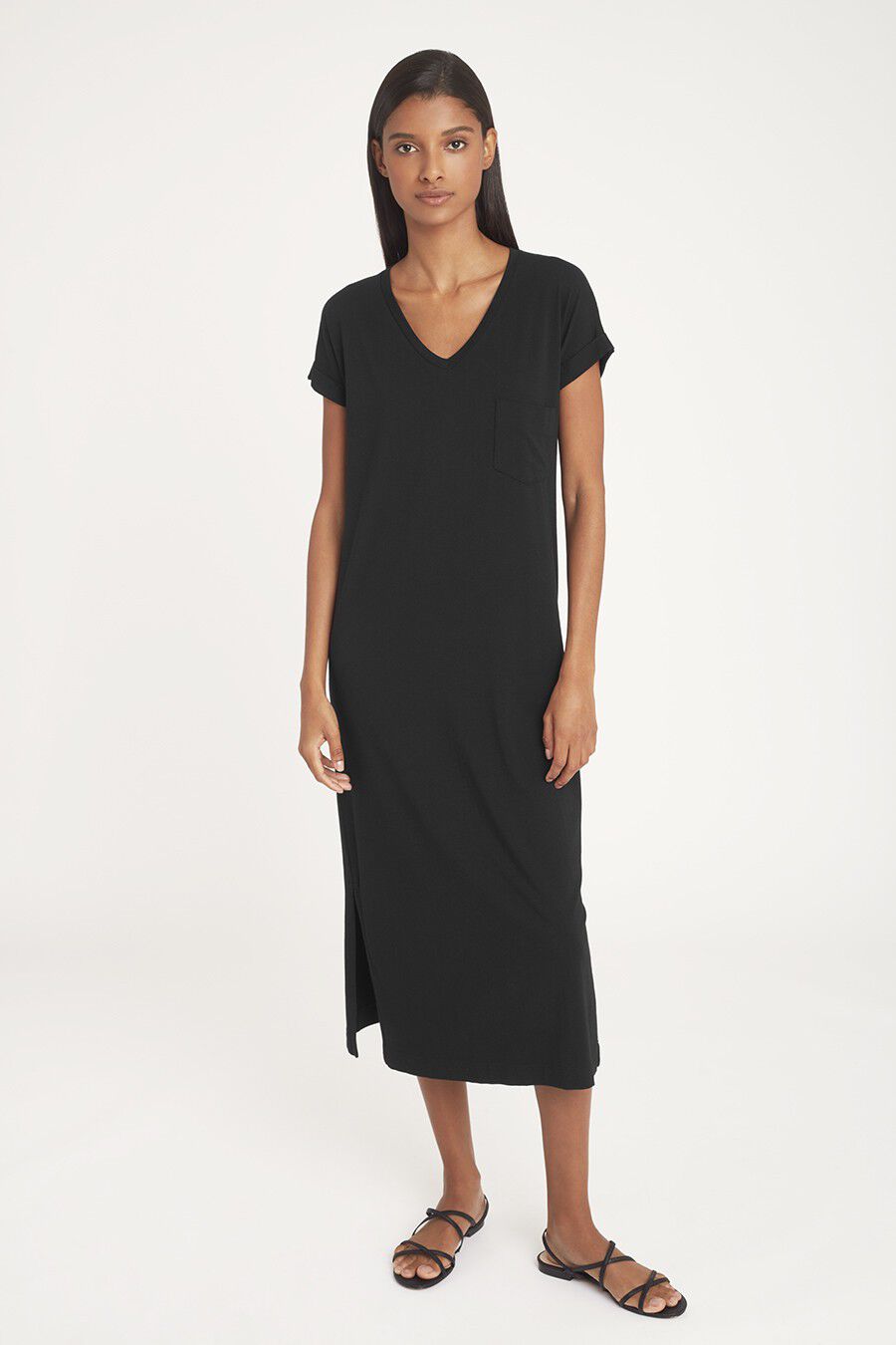 V-Neck Midi Dress