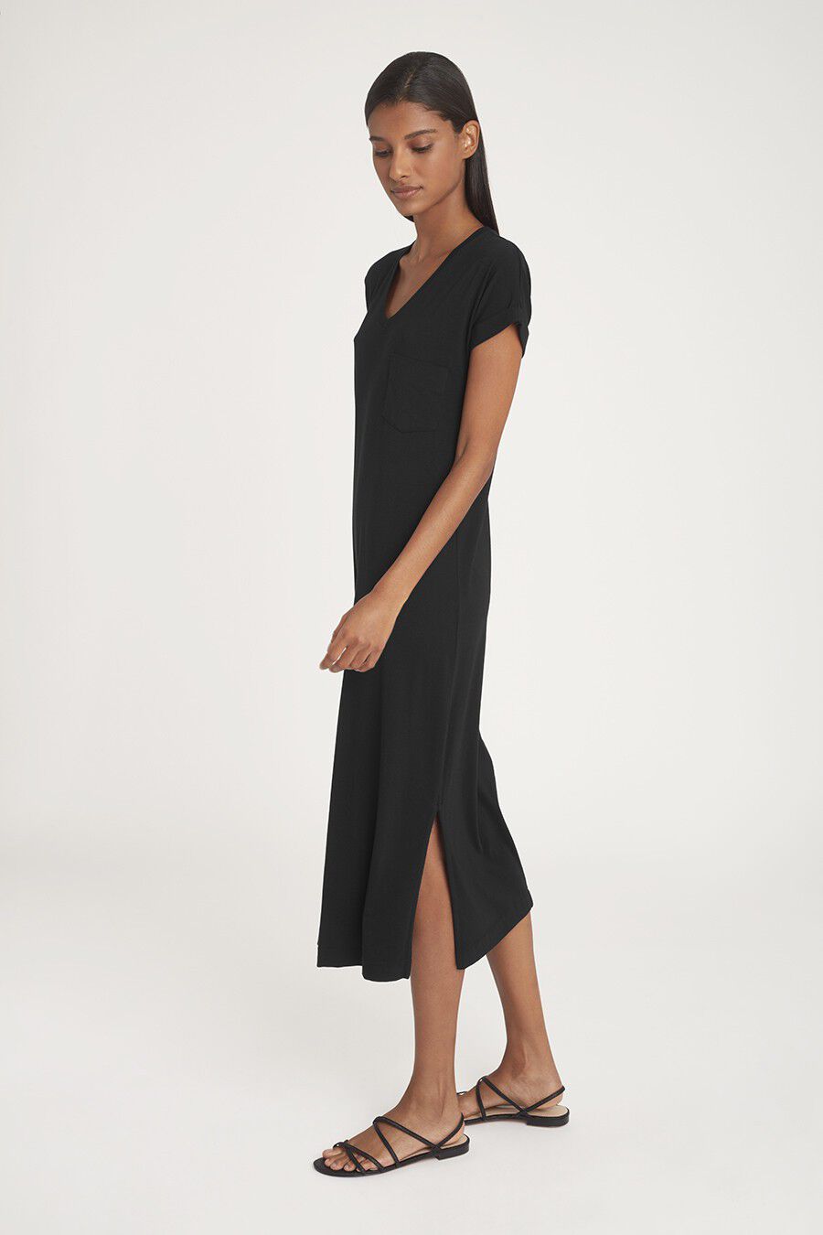 V-Neck Midi Dress