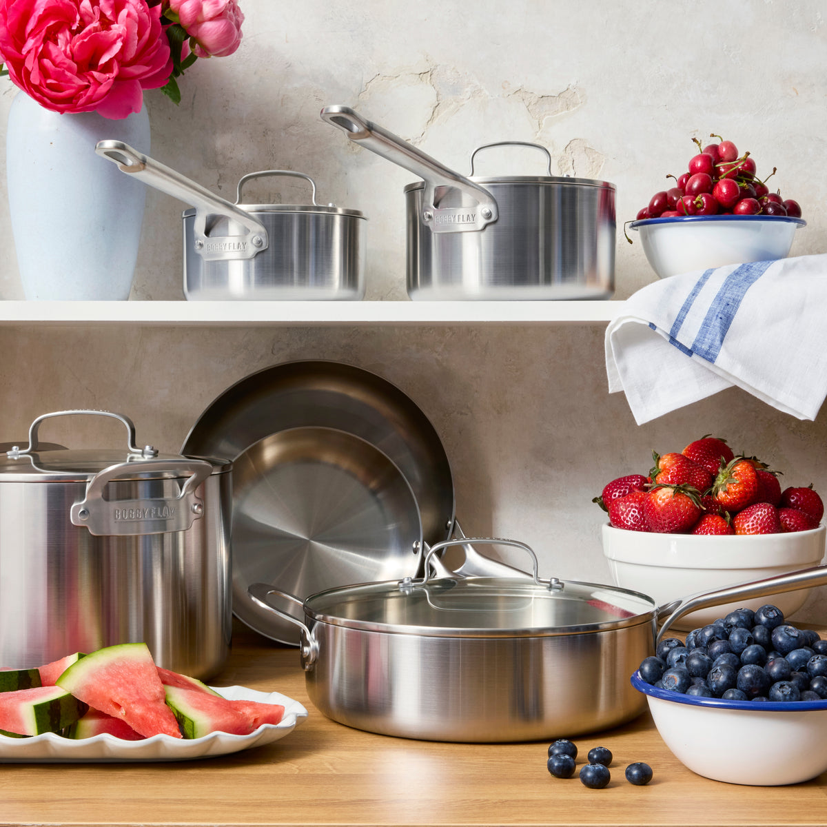 Bobby Flay by GreenPan Chef Series Uncoated Stainless Steel 3-Quart Saucepan