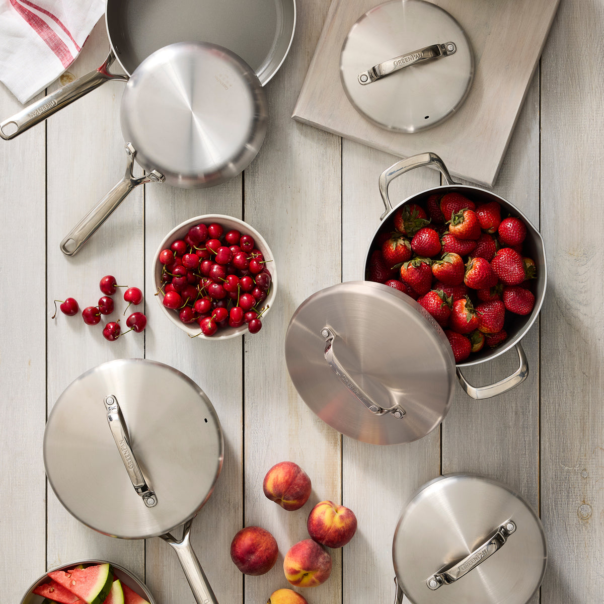 GP5 Stainless Steel 10" and 12" Frypan Set | Mirror Handles