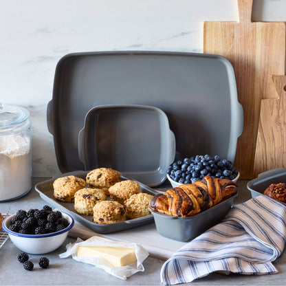 Premiere Ovenware Ceramic Nonstick 4-Piece Set | Gray