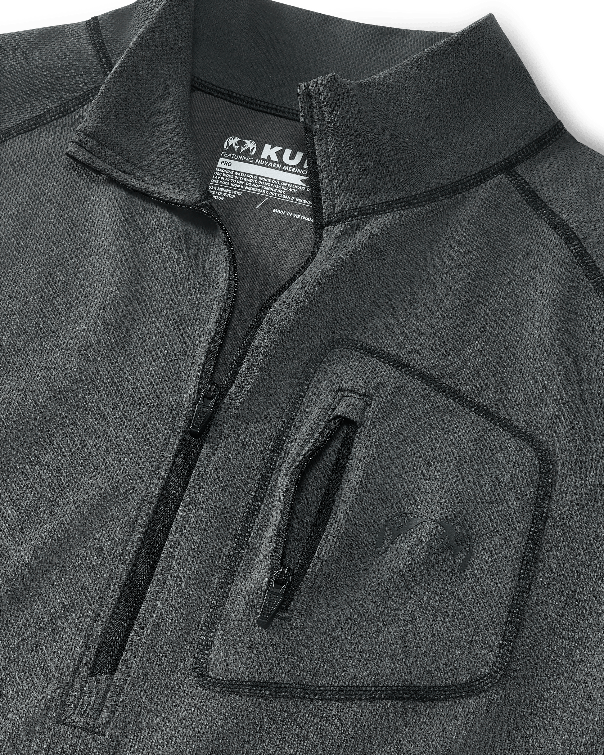 PRO Merino 200 Zip-T | Gunmetal