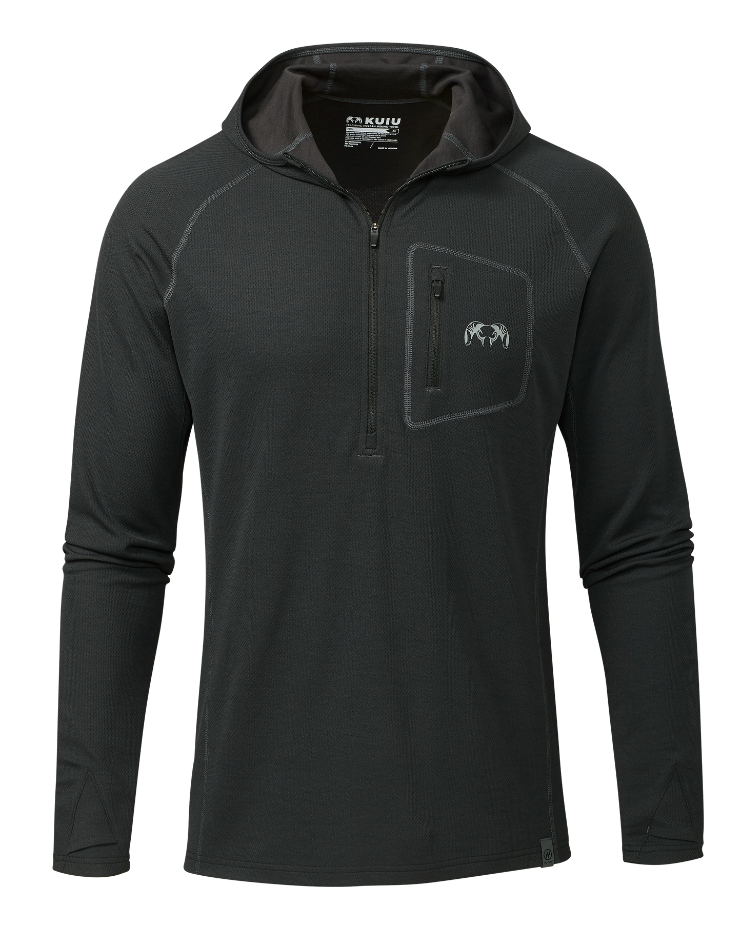 PRO Merino 200 Zip-T Hoodie | Black