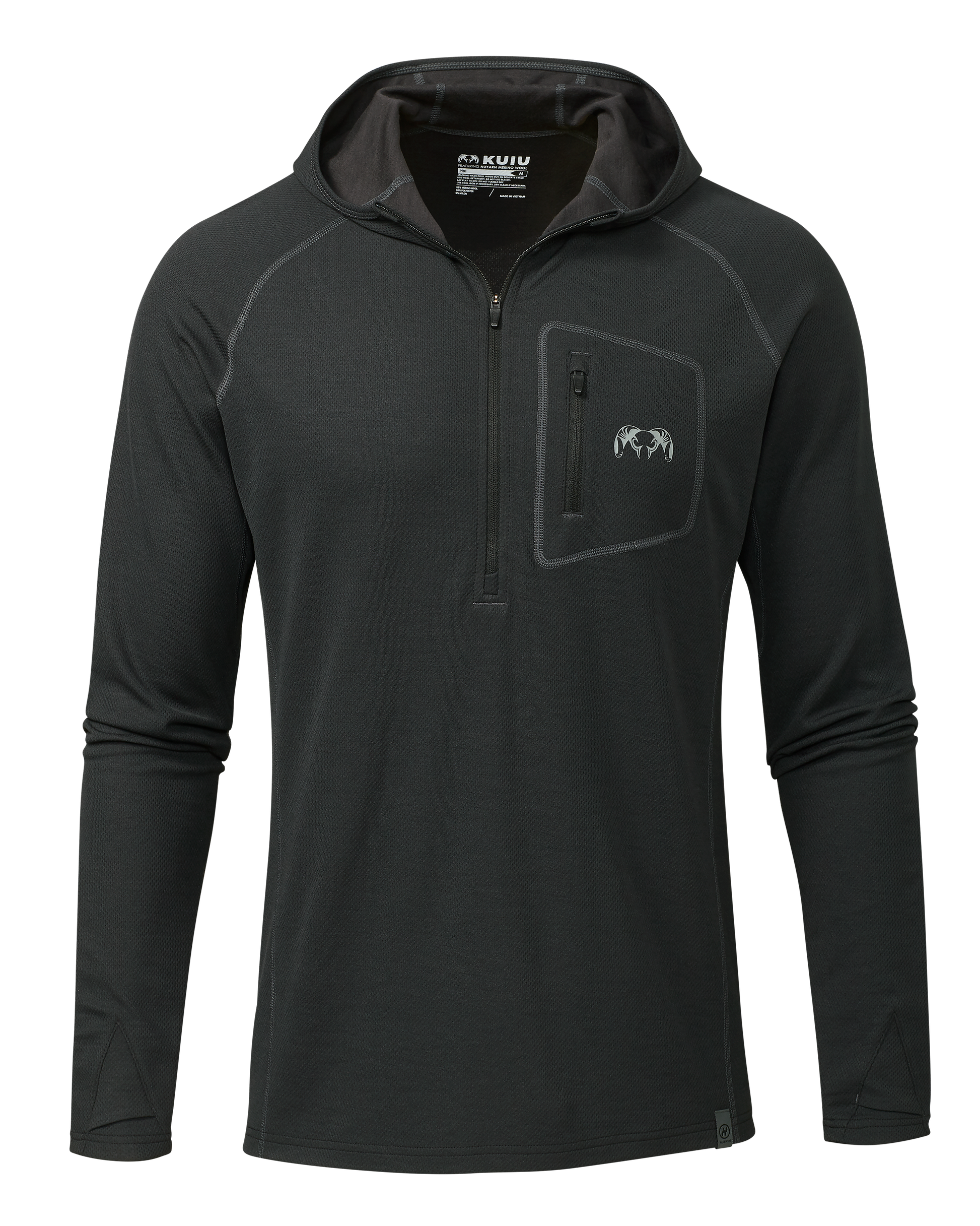PRO Merino 200 Zip-T Hoodie | Black