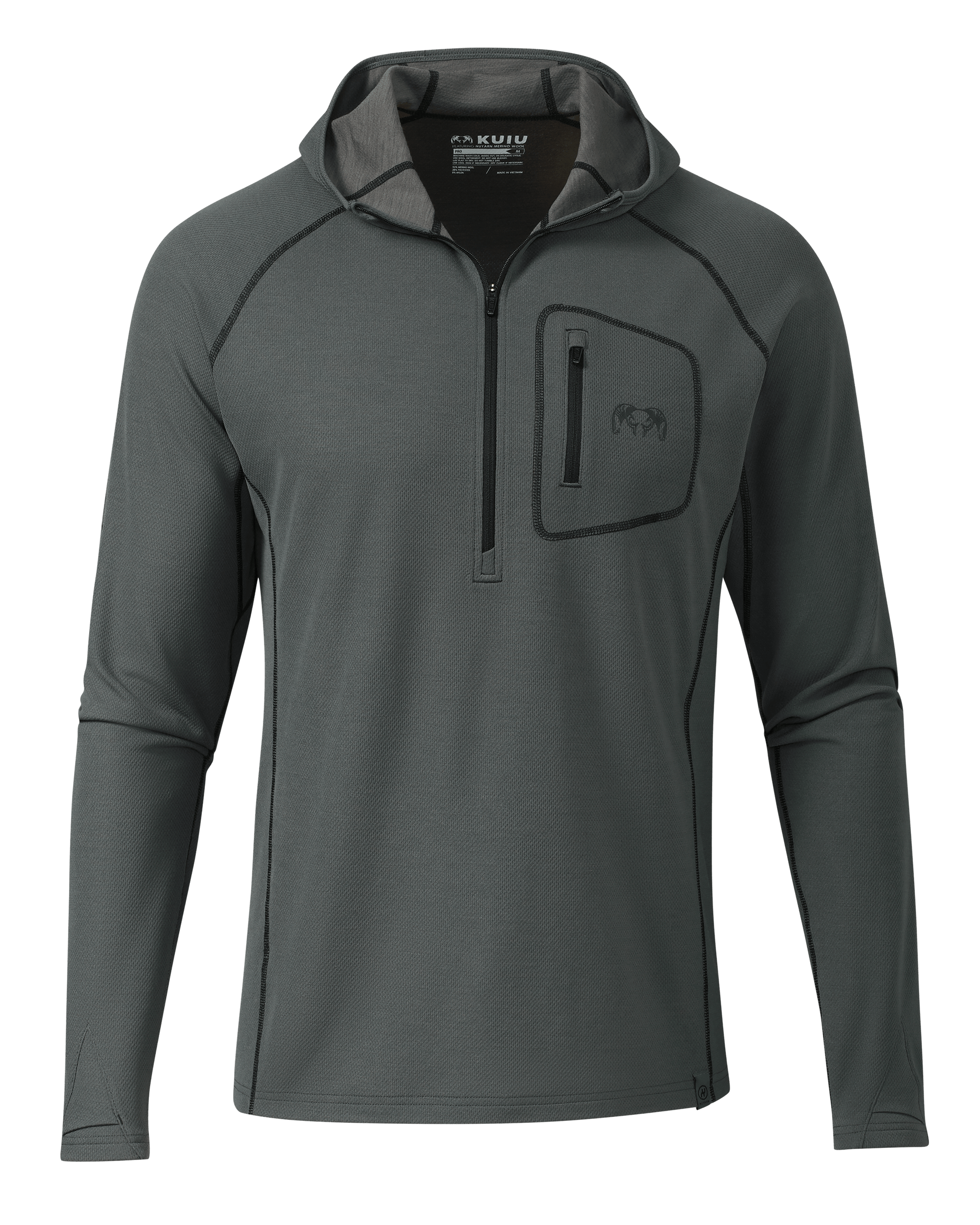 PRO Merino 200 Zip-T Hoodie | Gunmetal