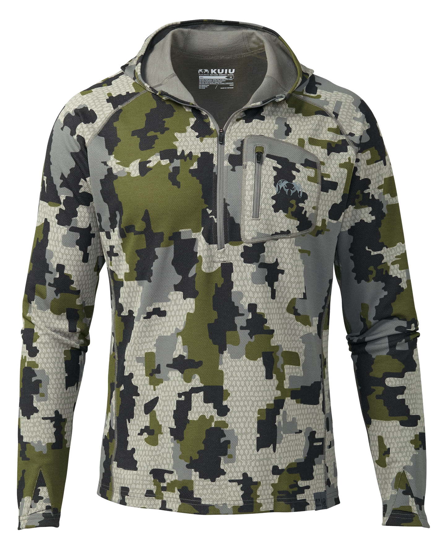 PRO Merino 200 Zip-T Hoodie | Verde
