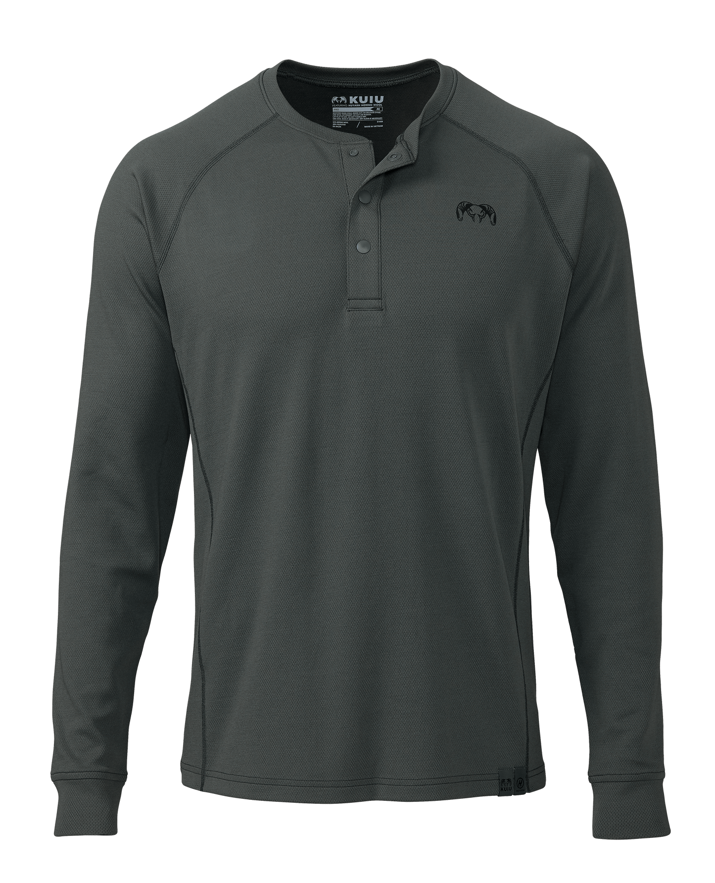 PRO Merino 200 Henley | Gunmetal