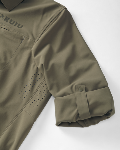 Mesa Vented LS Snap Shirt | Khaki