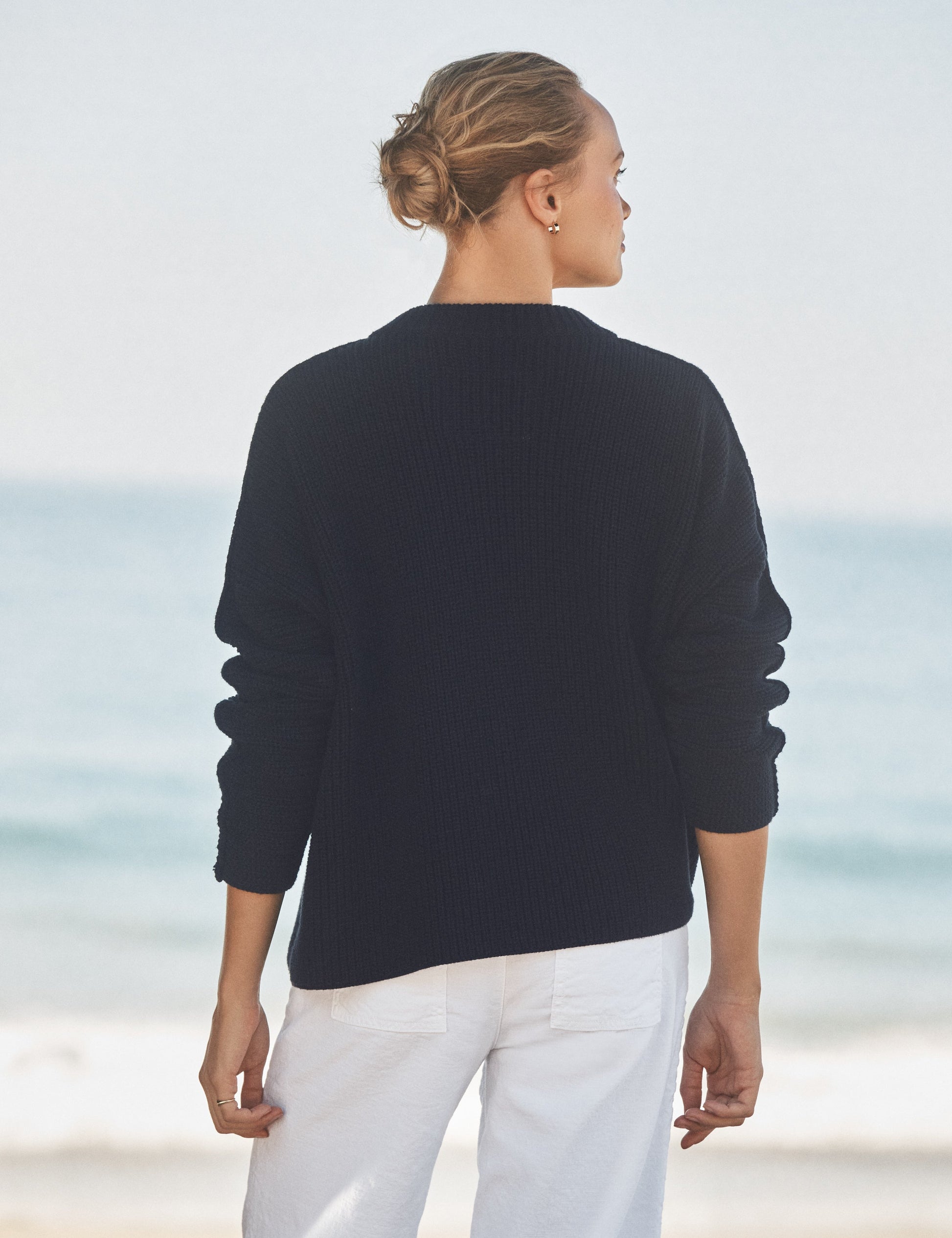MONTECITO CARDIGAN Marine, Pure Italian Cotton