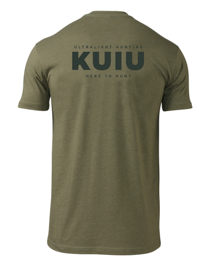 KUIU Here to Hunt Back Logo T-Shirt | Military Green