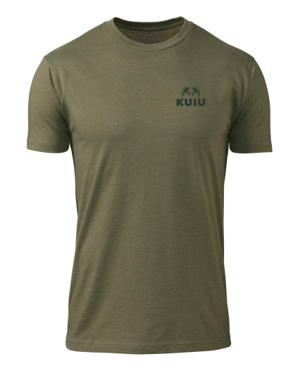 KUIU Here to Hunt Back Logo T-Shirt | Military Green