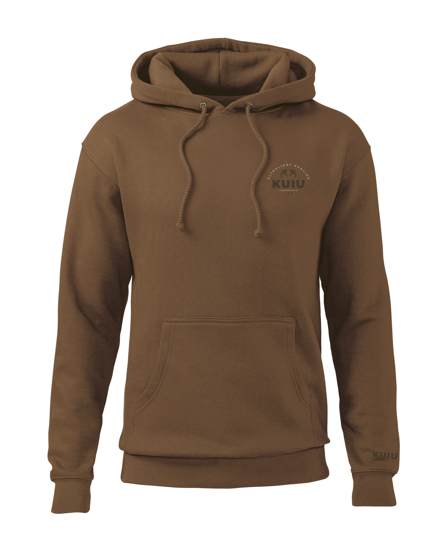 KUIU Stacked Chest Logo Hoodie | Saddle