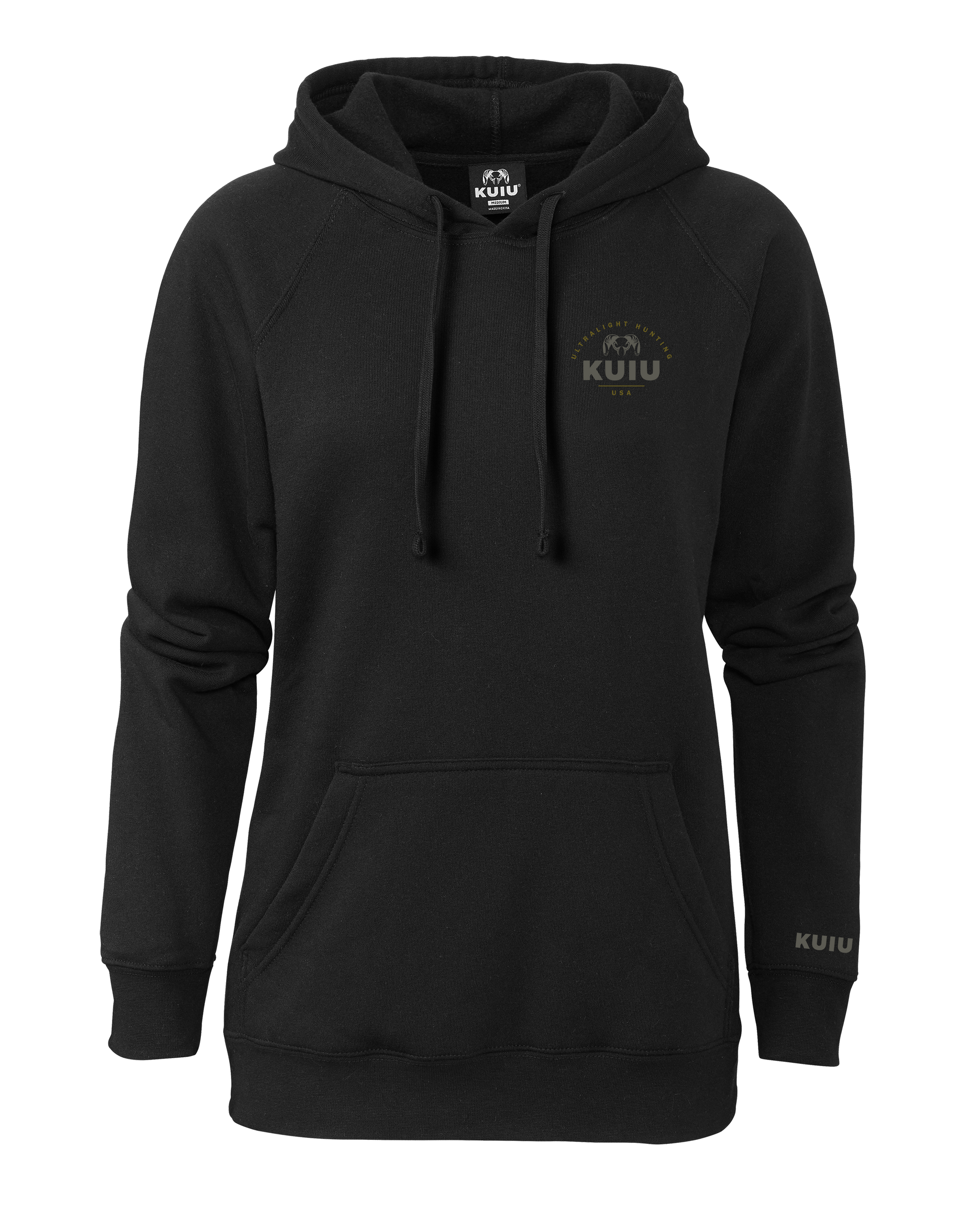 KUIU Women's Stacked Chest Logo Hoodie | Black