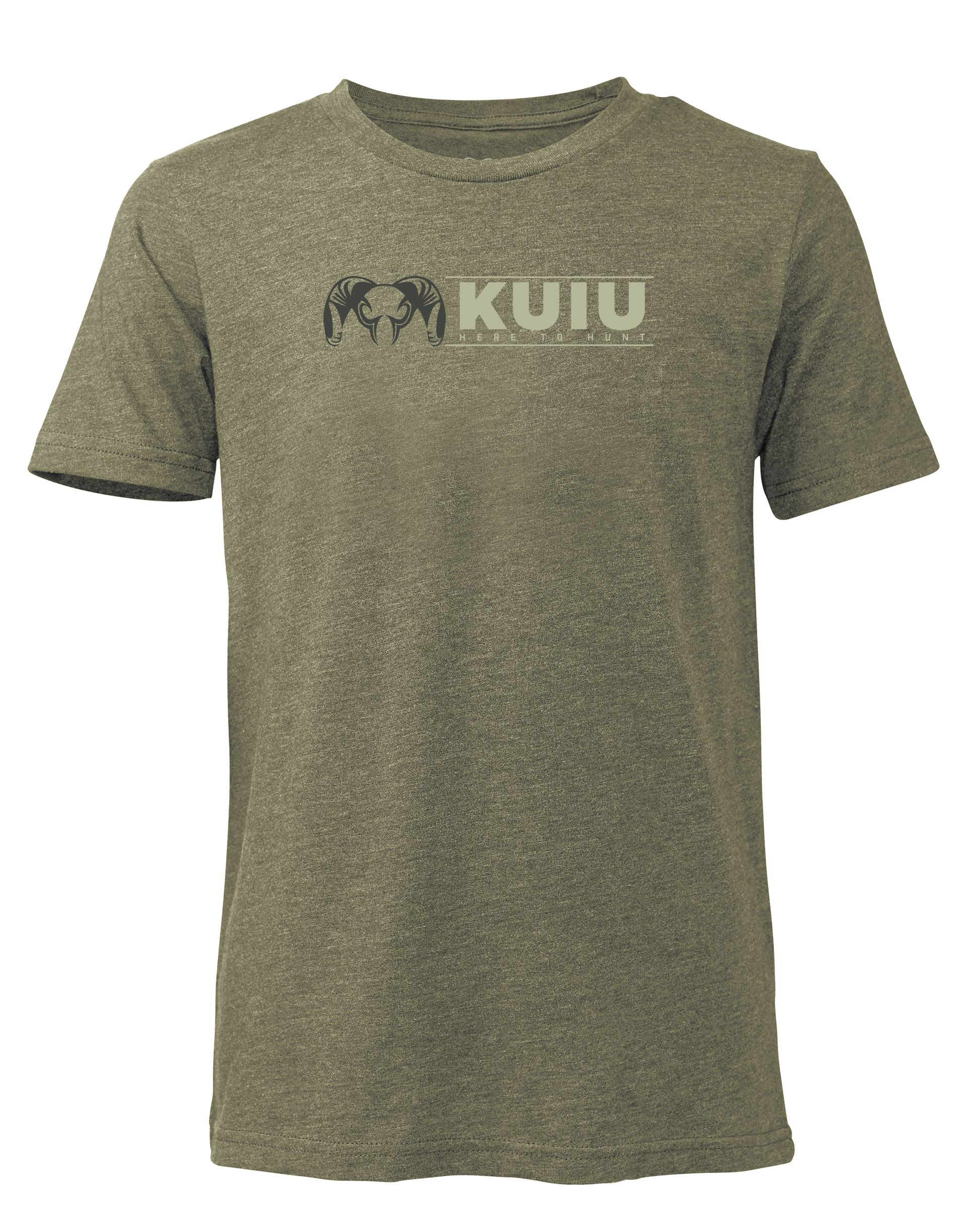 Youth Here to Hunt Logo T-Shirt | Military Green