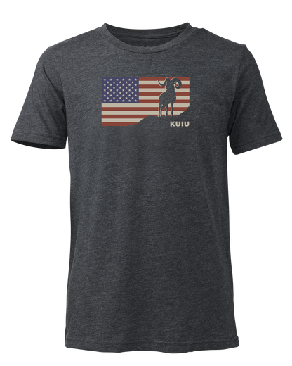 Youth Ram Flag T-Shirt | Charcoal