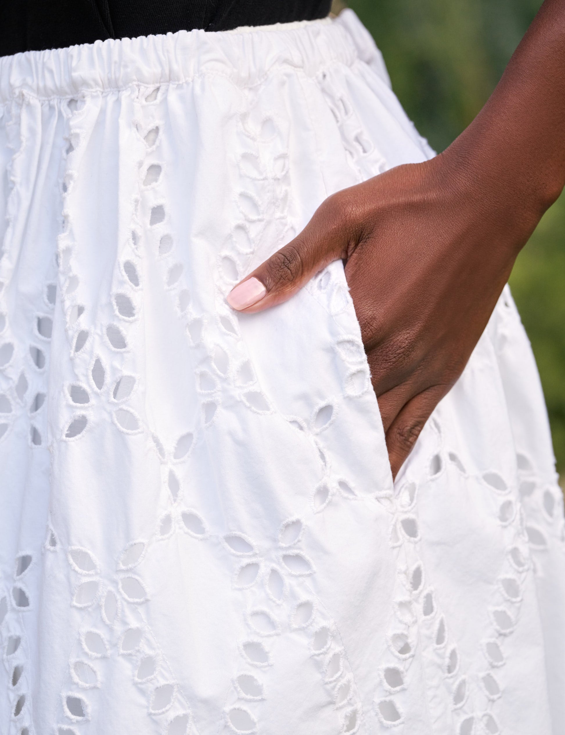 GRACE SKIRT White, Eyelet Cotton