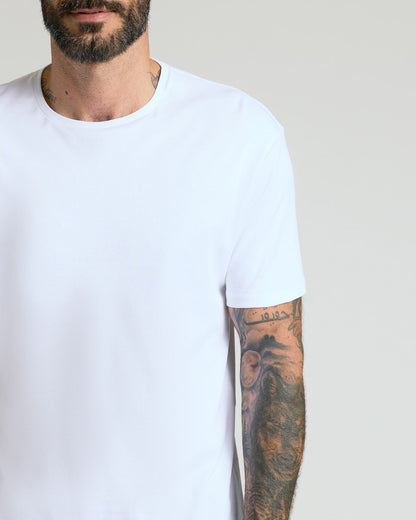 Optic White Pima Cotton Blend Crew