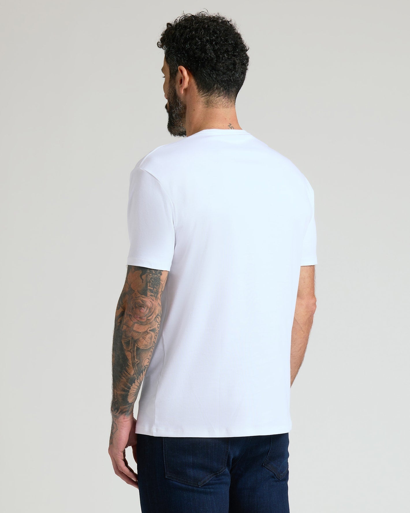 Optic White Pima Cotton Blend Crew