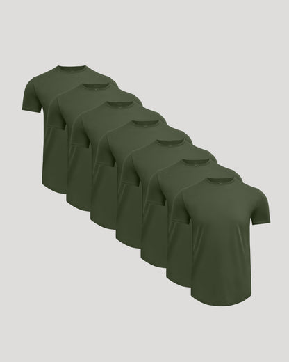 All Grove Pima Cotton Blend Curved Hem Crew 7-Pack