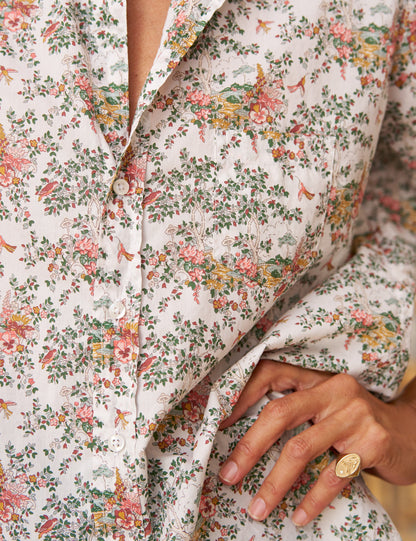 EILEEN Pink Bird Floral, Made with Liberty Fabric