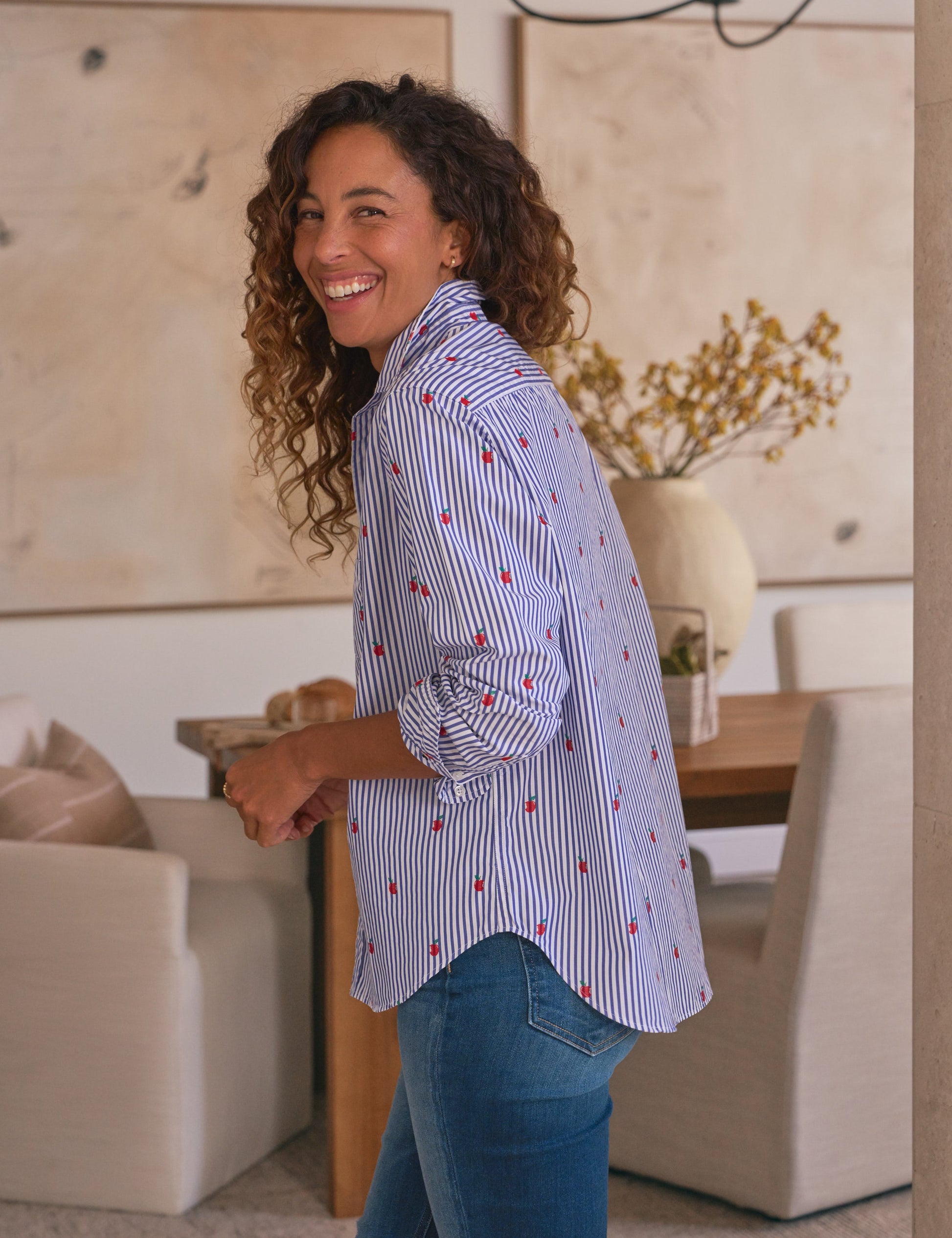 EILEEN NYC Apples, Italian Classic Poplin
