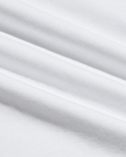 All White Pima Cotton Blend Curved Hem Crew 7-Pack