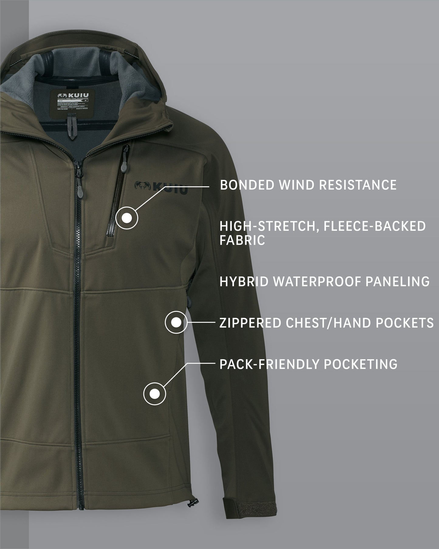 Axis Hybrid Hooded Jacket | Ash