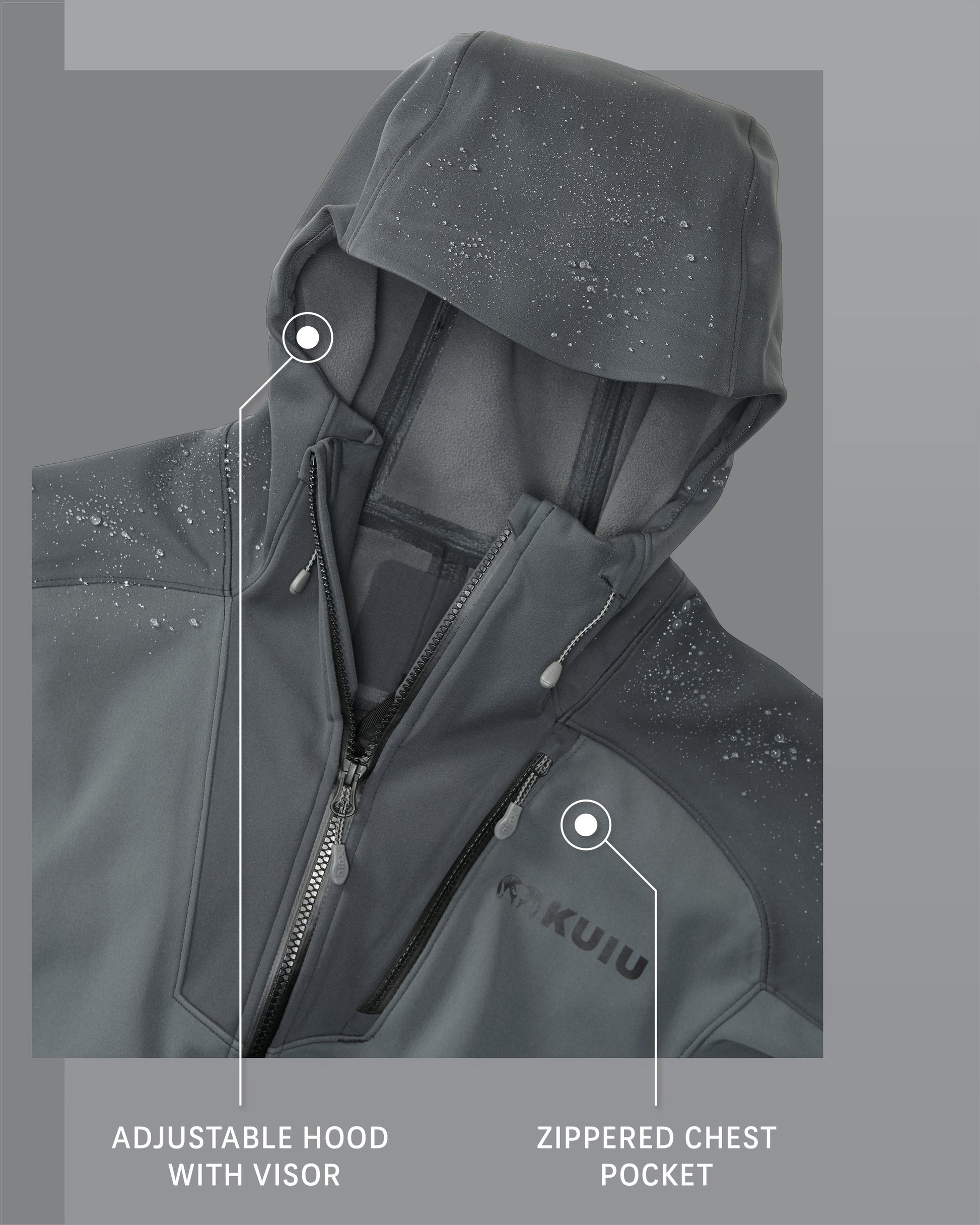 Axis Hybrid Hooded Jacket | Gunmetal