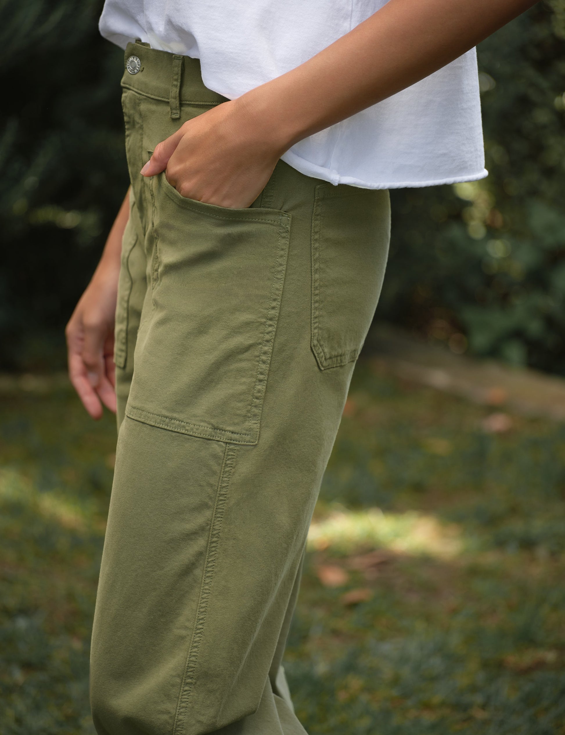 BRAY Olive, Italian Peached Twill