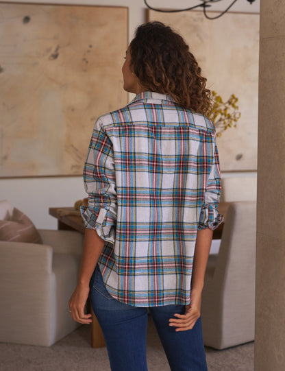 EILEEN Yellow and Blue with Red Plaid, Italian Flannel
