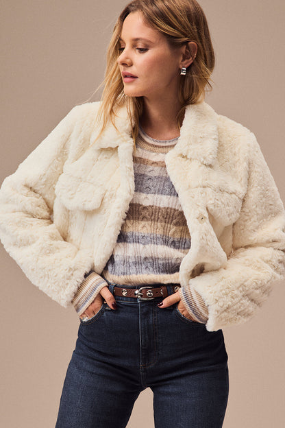 Serene Fur Trucker Jacket