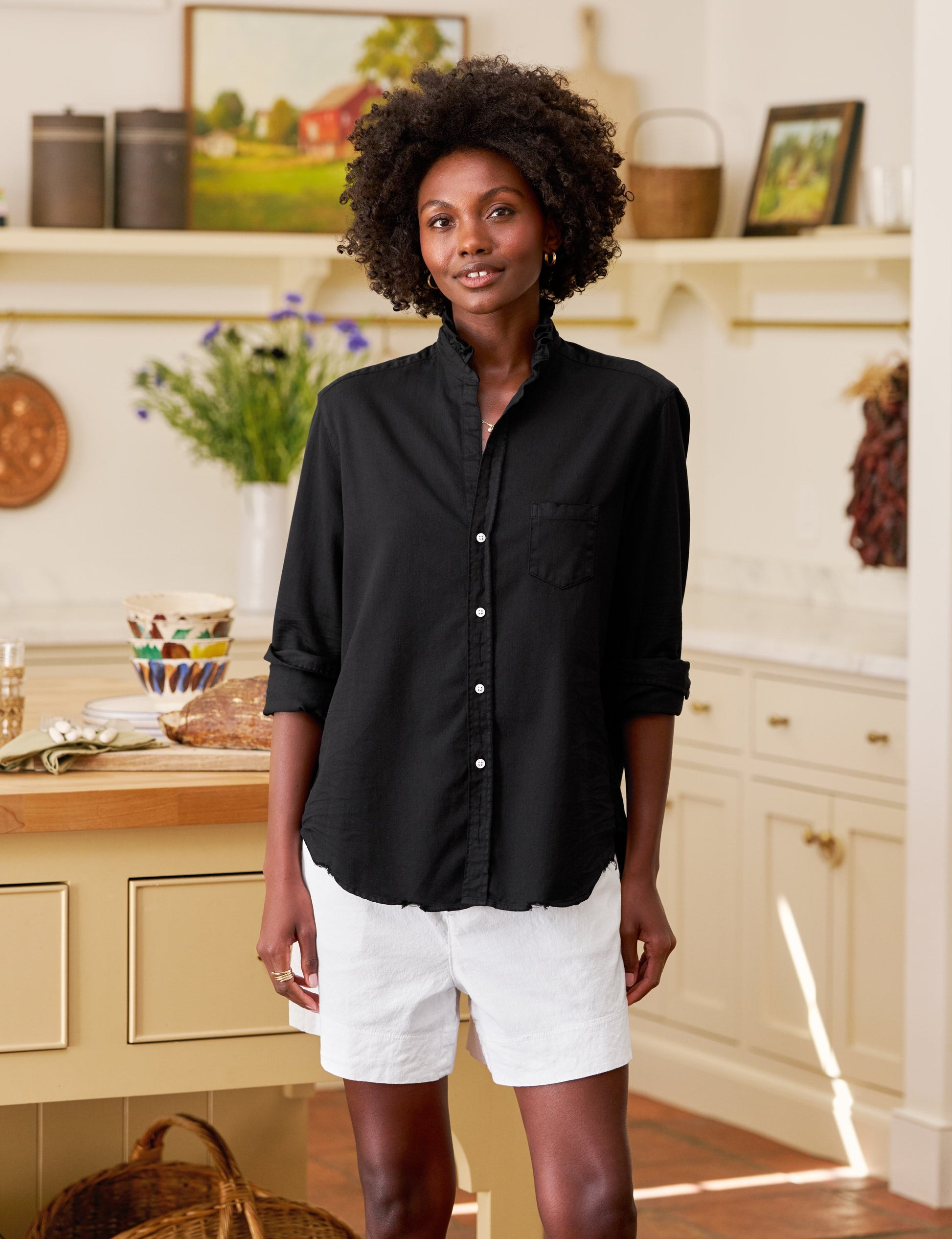 EILEEN RUFFLE Black, Famous Denim
