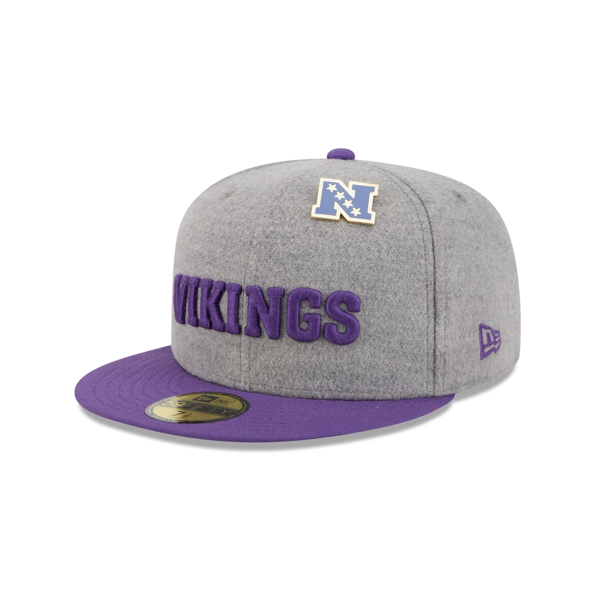 Minnesota Vikings Heather Gray Wool 59FIFTY Fitted Hat