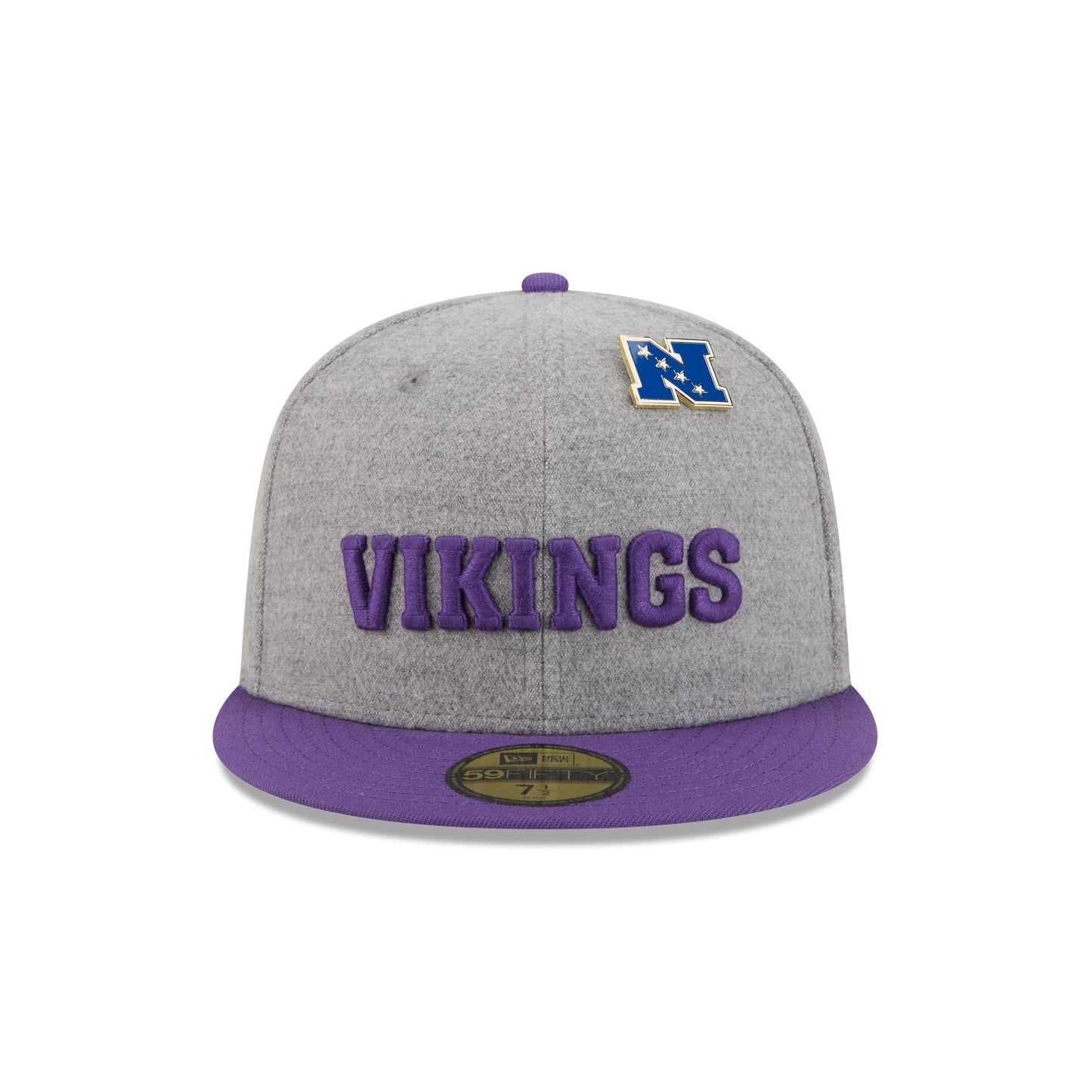 Minnesota Vikings Heather Gray Wool 59FIFTY Fitted Hat