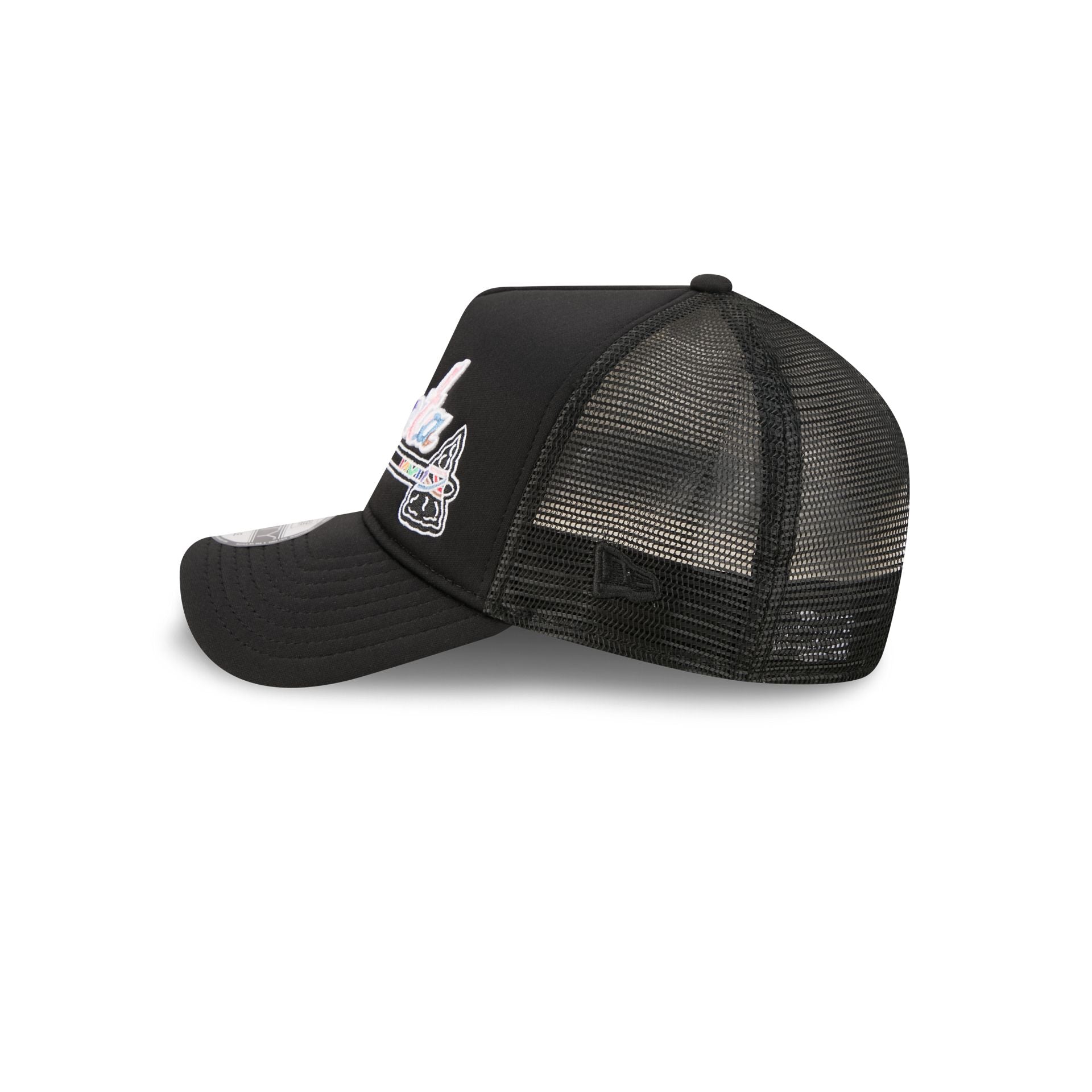 Atlanta Braves Rainbow Wordmark 9FORTY A-Frame Trucker Hat