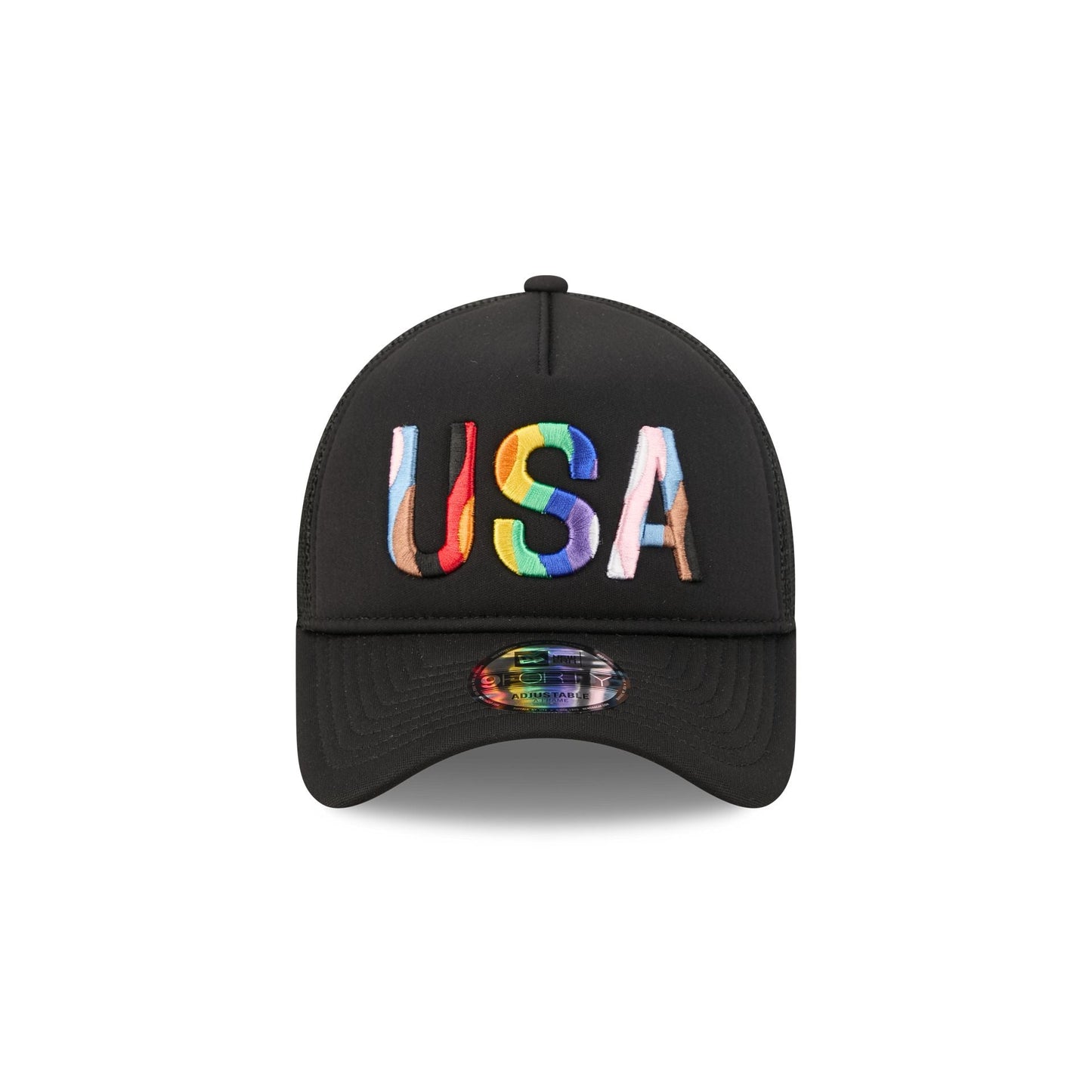 US Soccer Rainbow Wordmark 9FORTY A-Frame Trucker Hat